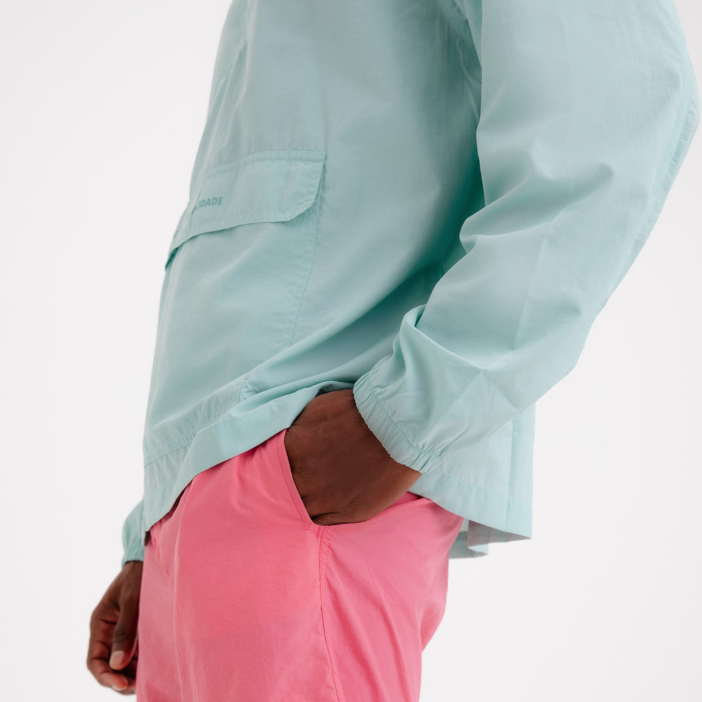 Jaqueta Corta Vento Masculina Sustentável Verde Água Frutoze