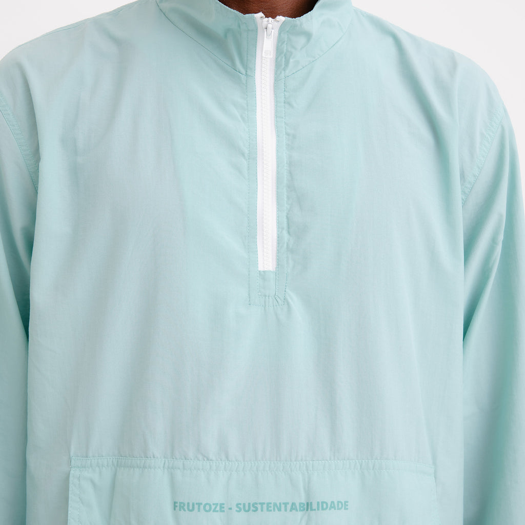 Jaqueta Corta Vento Masculina Sustentável Verde Água Frutoze