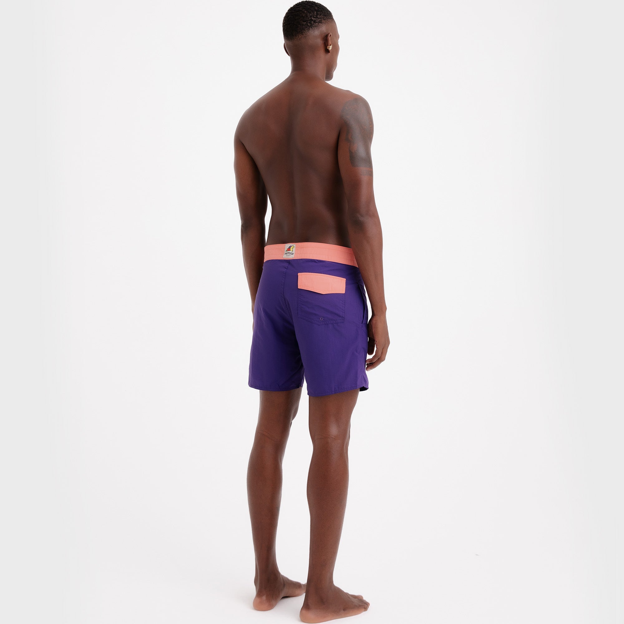 Boardshorts Masculino Sustentável Clássico Roxo com Cós Rosa Frutoze
