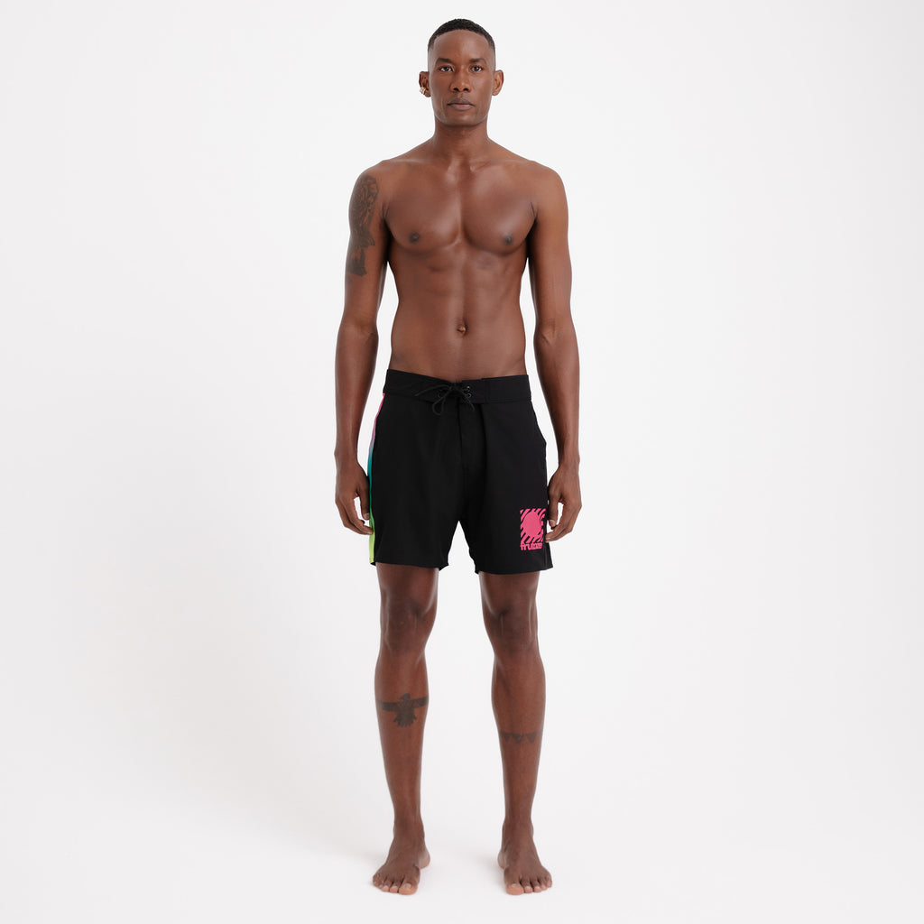 BoardShorts Masculino Preto com Degrade Frutoze
