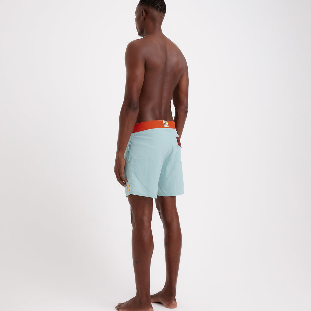 BoardShorts Masculino Sustentável Clássico Verde com Cós Laranja Frutoze