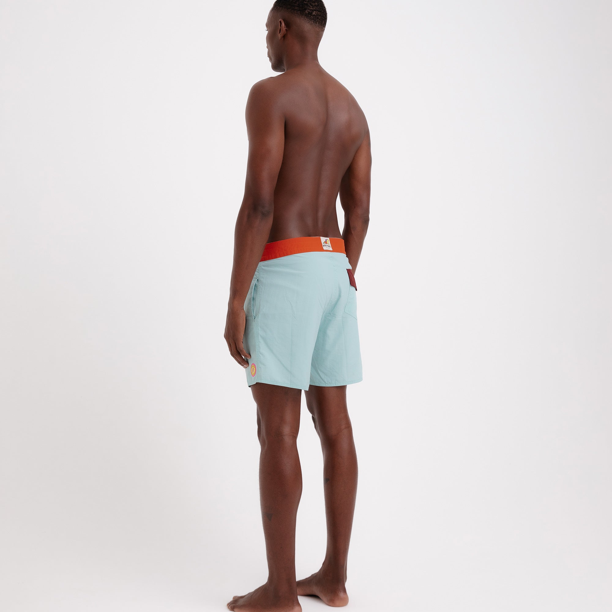 BoardShorts Masculino Sustentável Clássico Verde com Cós Laranja Frutoze