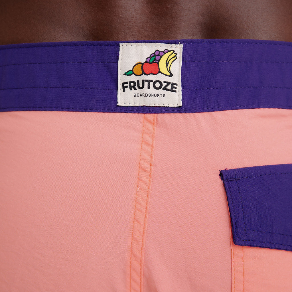BoardShorts Masculina Sustentável Clássico Rosa com Cós Roxo Frutoze