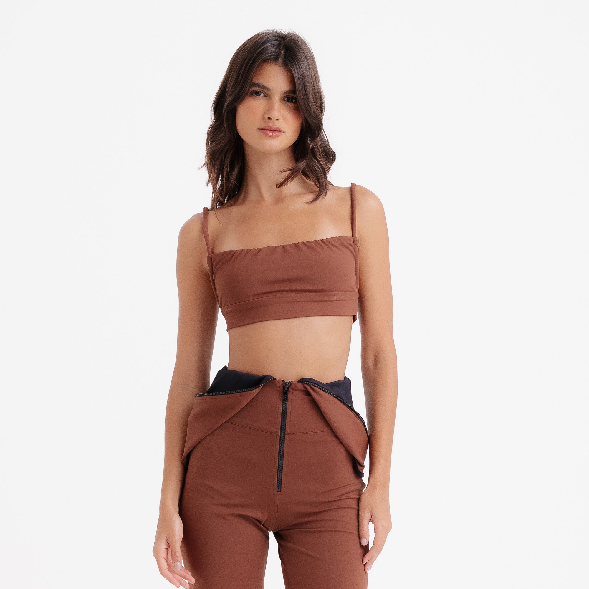 Top Cropped Marrom Frutoze