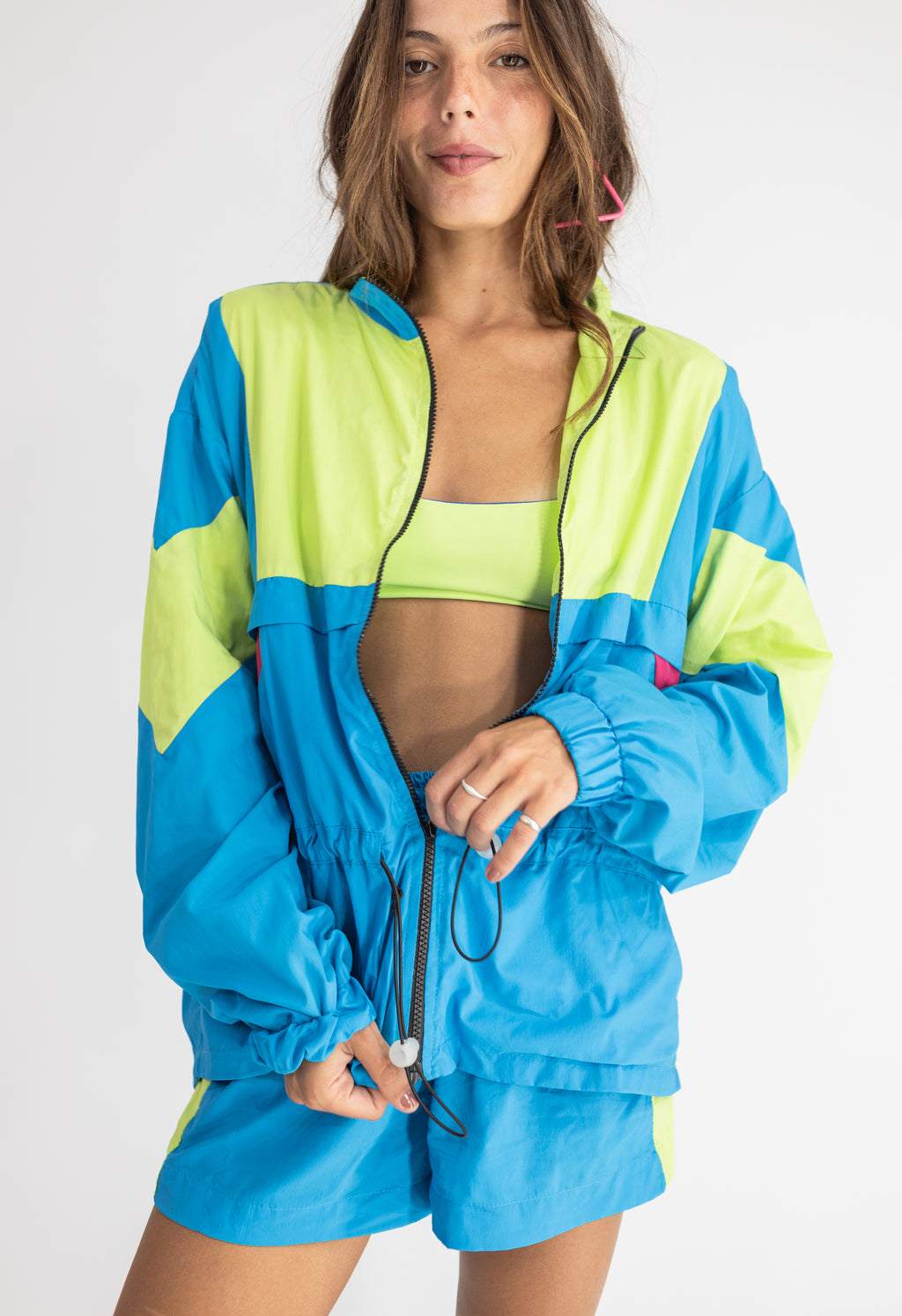 Jaqueta com Ziper Azul Frutoze