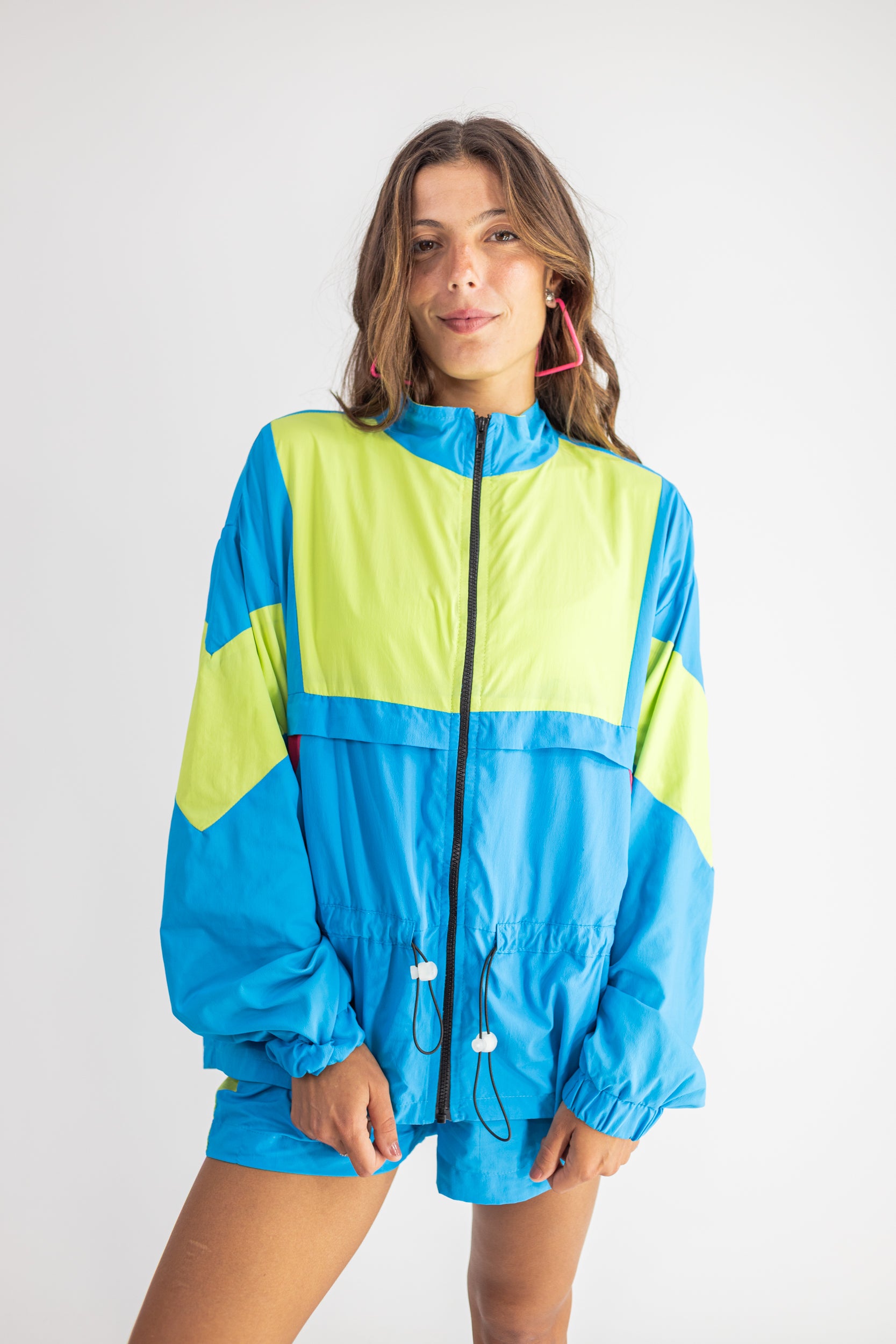 Jaqueta com Ziper Azul Frutoze