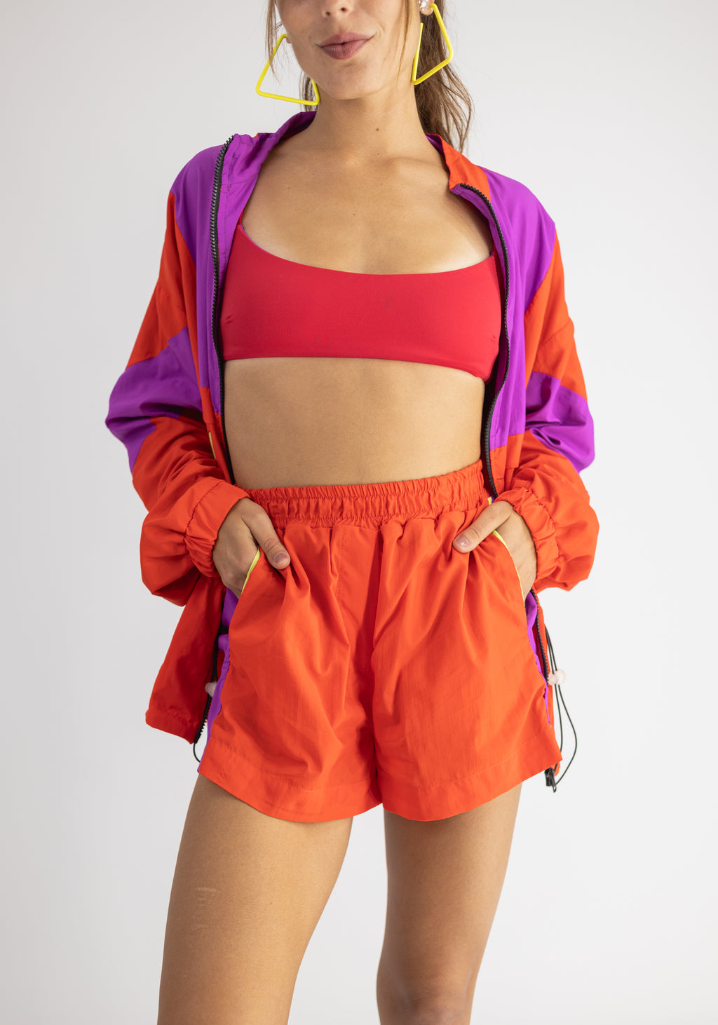 Shorts com Elástico Vermelho Frutoze