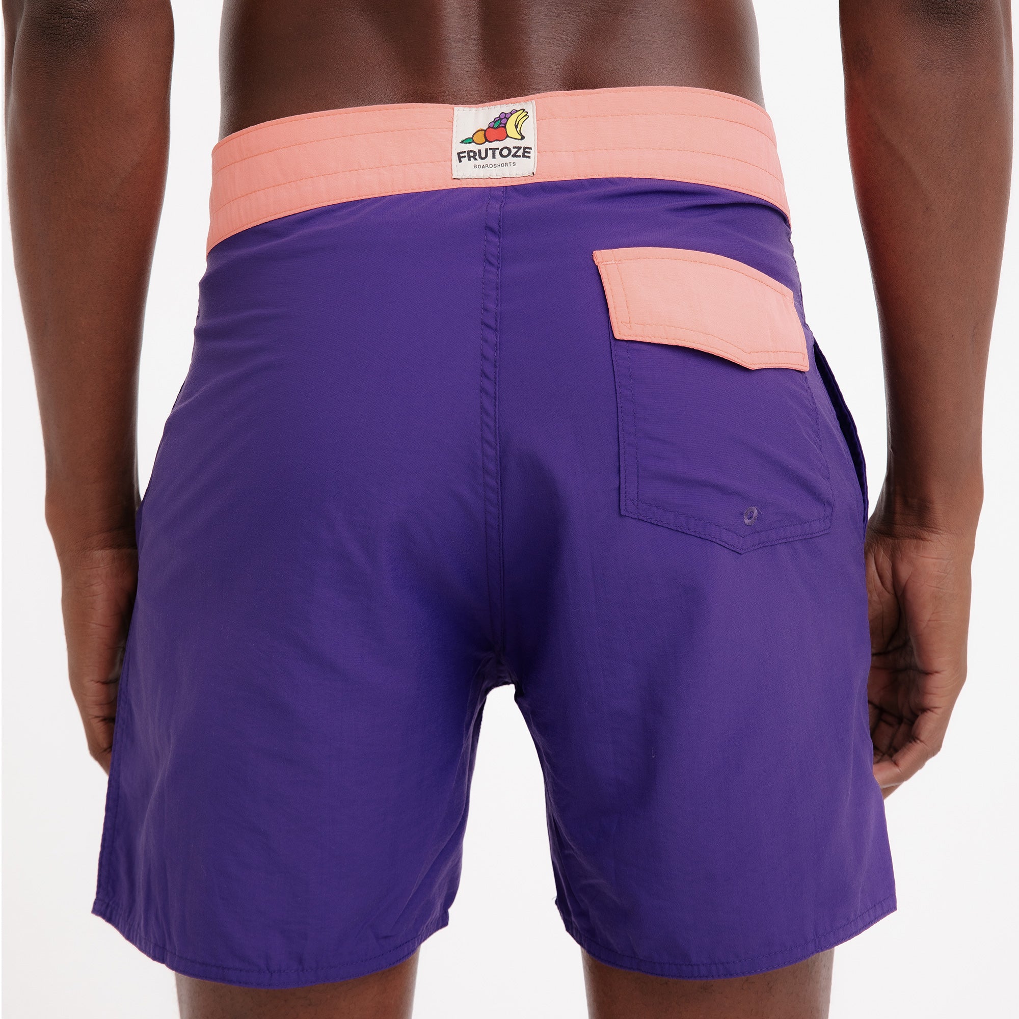 Boardshorts Masculino Sustentável Clássico Roxo com Cós Rosa Frutoze