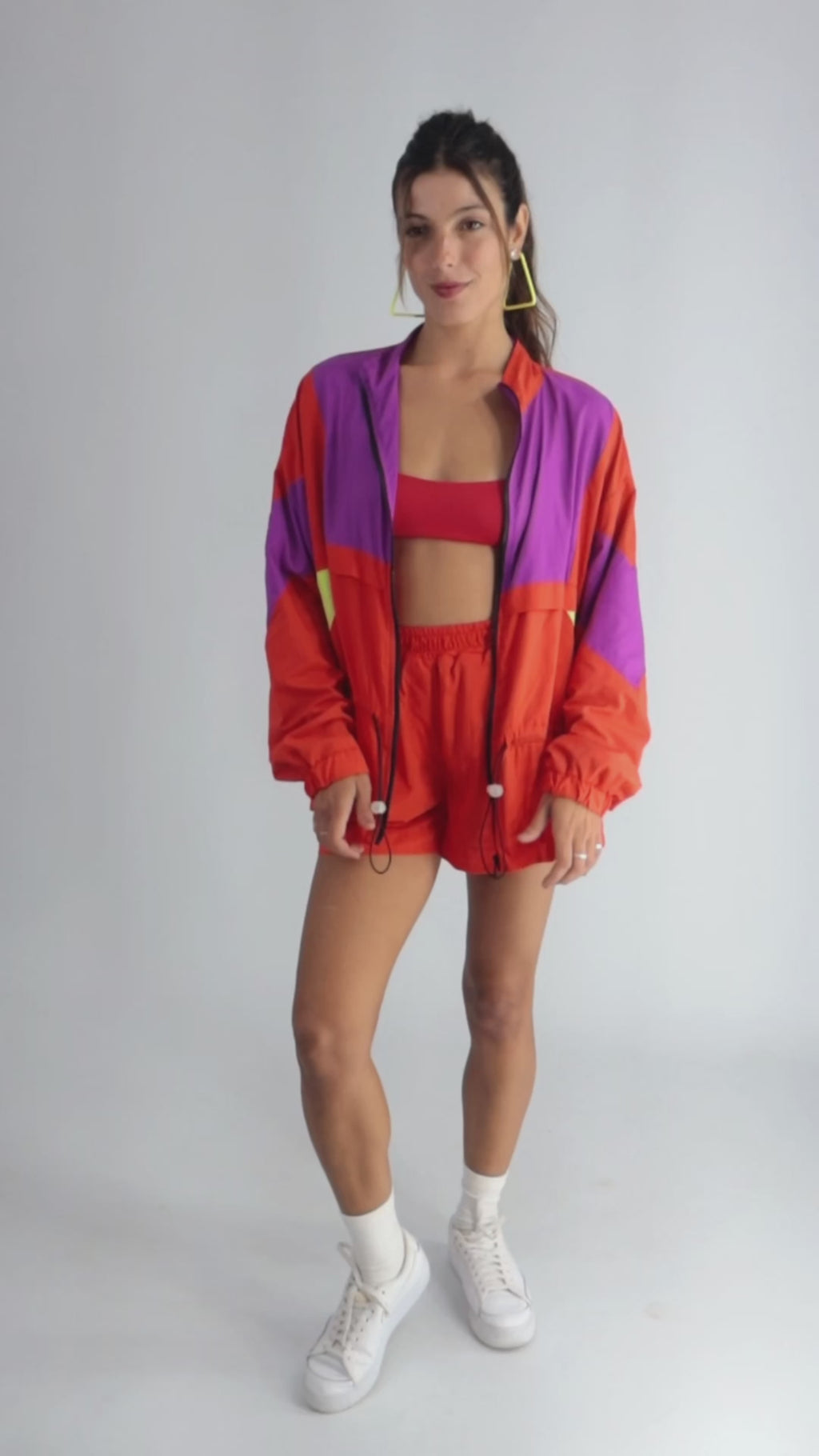 Jaqueta com Ziper Vermelha Frutoze