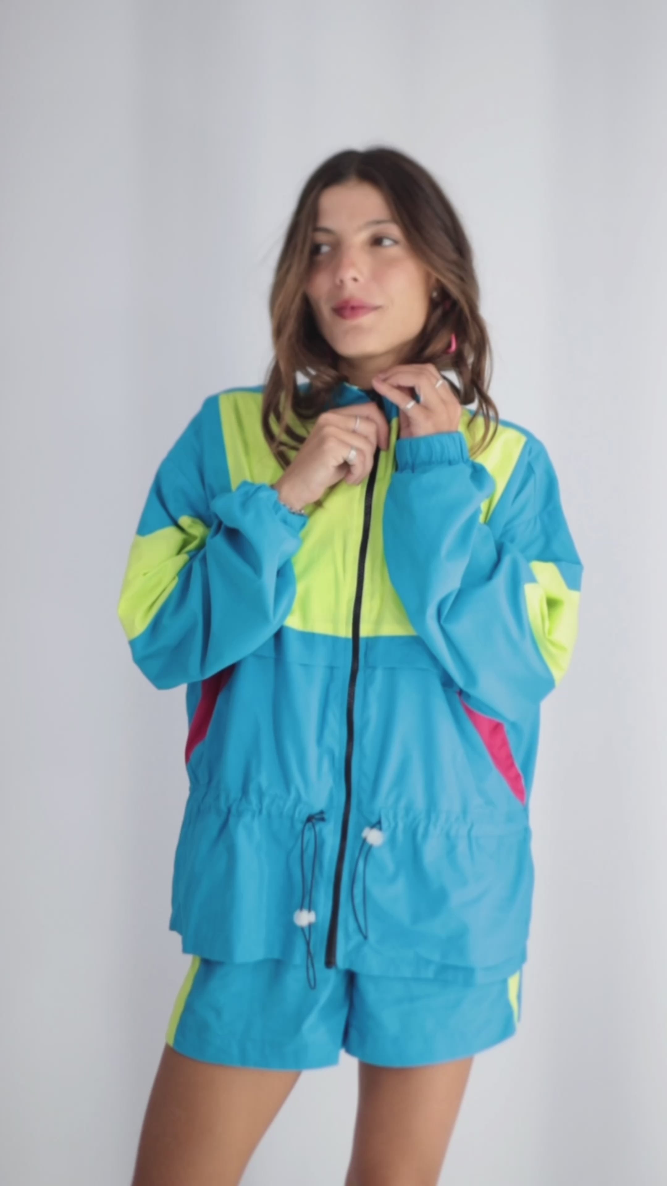 Jaqueta com Ziper Azul Frutoze